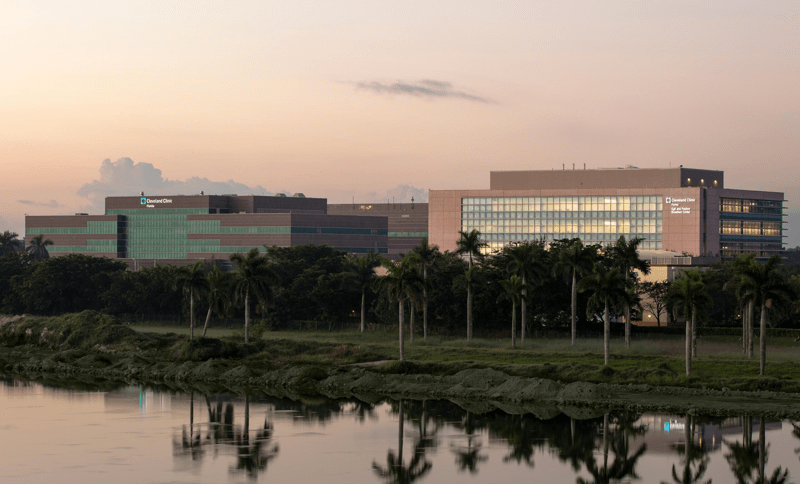 Exterior of Cleveland Clinic's Weston Hospital in Florida.