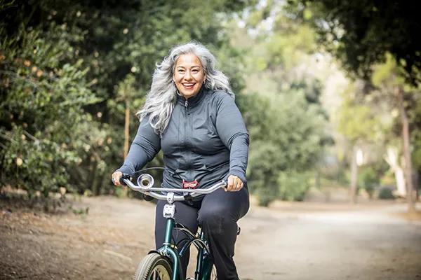 Woman riding a bike