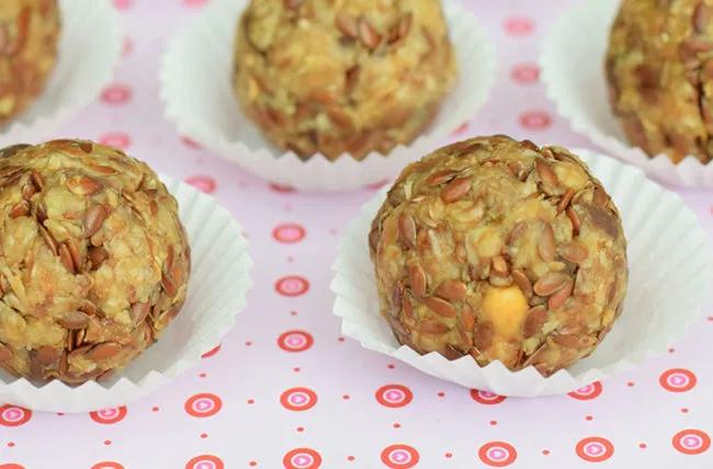 Peanut butter balls in baking cups