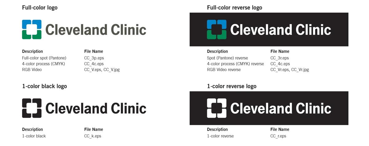 Cleveland Clinic logo color variations.