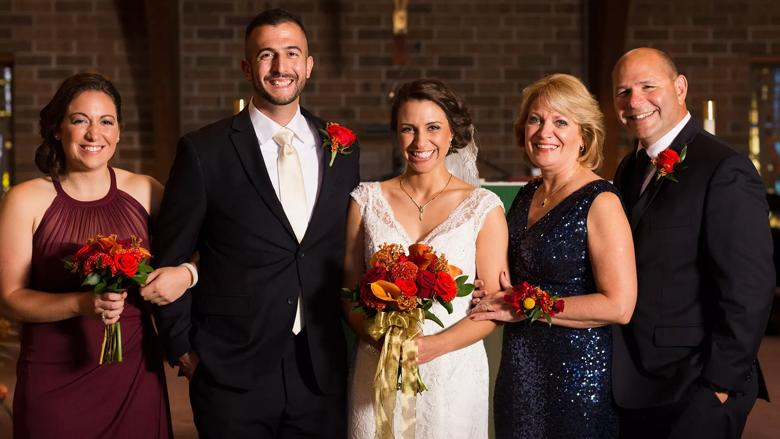 Jim Mariano and family at daughter's wedding