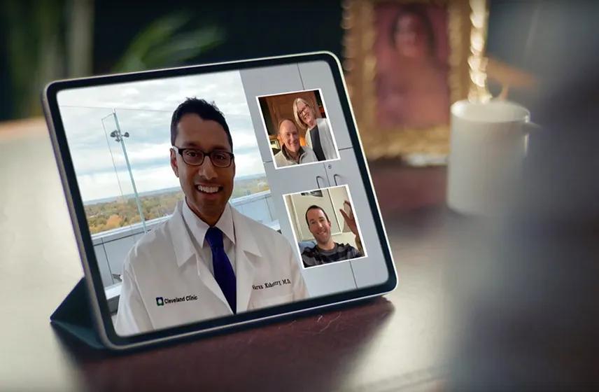 Cleveland Clinic doctor and patient meeting on a virtual appointment