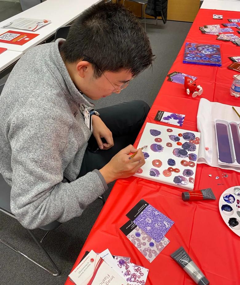 Hematology student during interactive learning