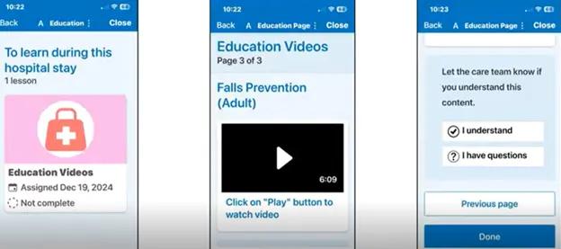 A series of screenshots showing the educational resources.