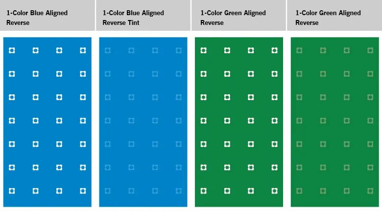 Aligned icon pattern in one color with blue or green background