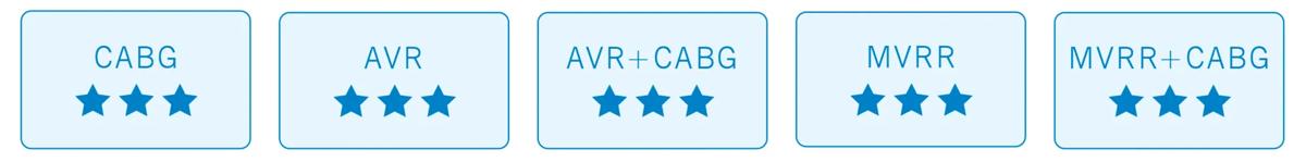 boxes containing three stars with letters underneath