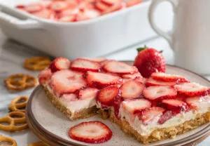 Strawberry Pretzel Squares