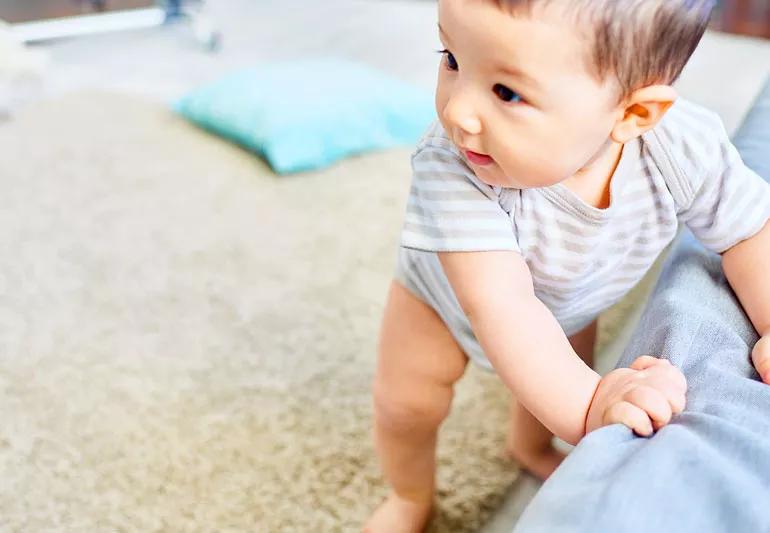 9 month old store walking