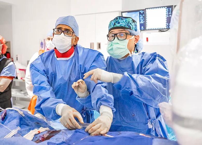 doctors performing a cardiovascular procedure