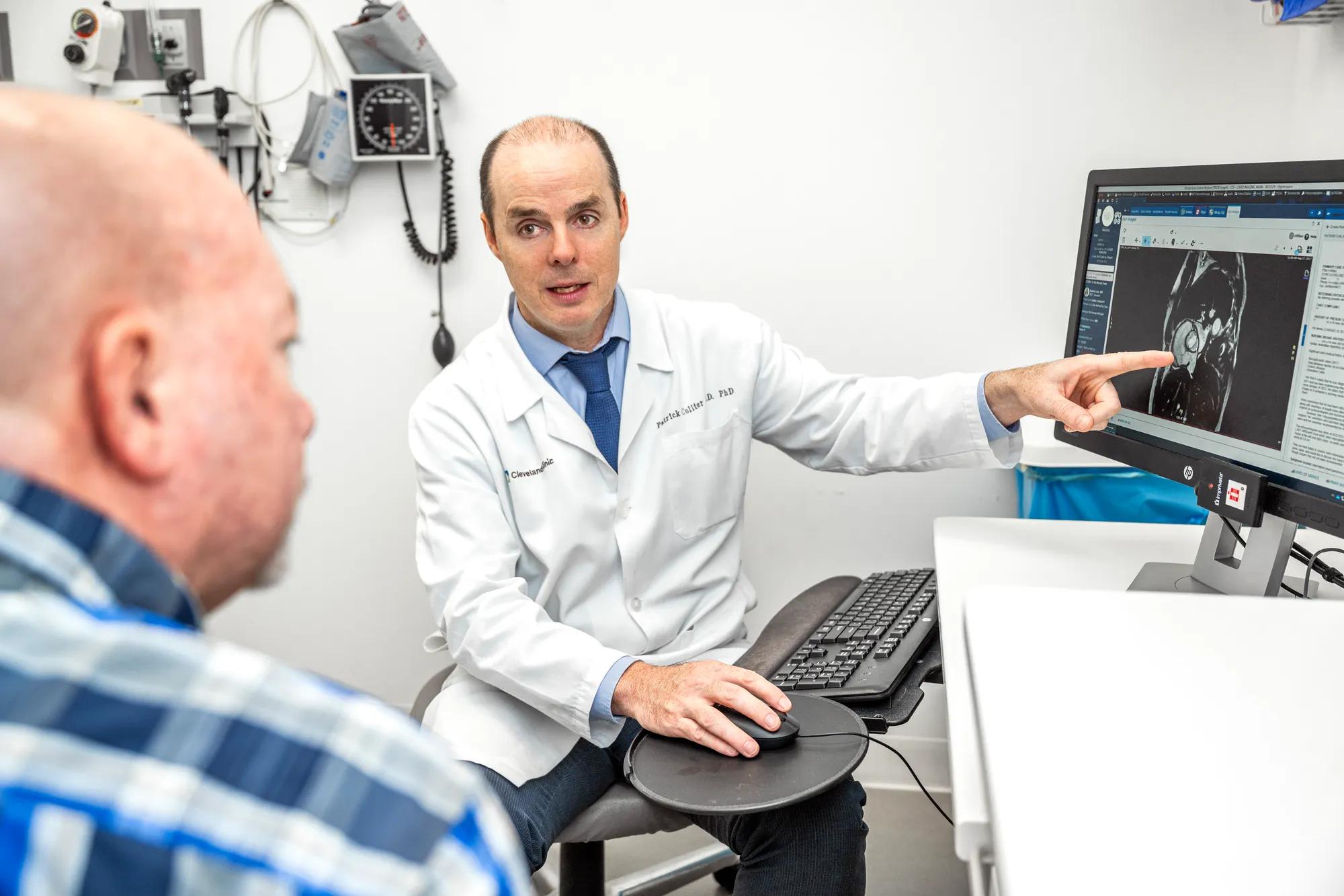 Caregiver giving a second opinion to patient.
