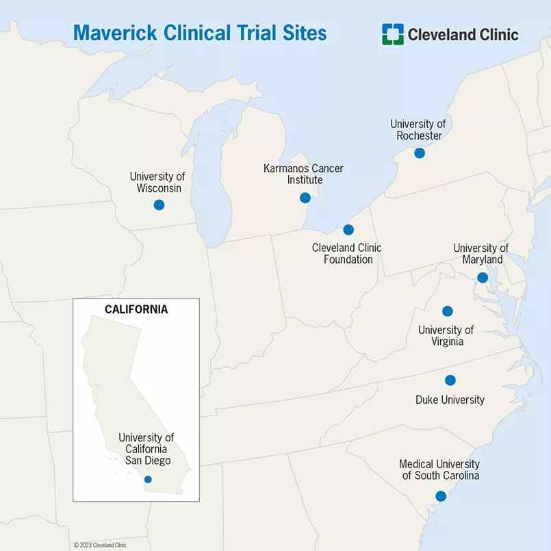 Maverick clinical trial sites map