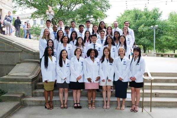 CCLCM students class of 2029 at their white coat ceremony.