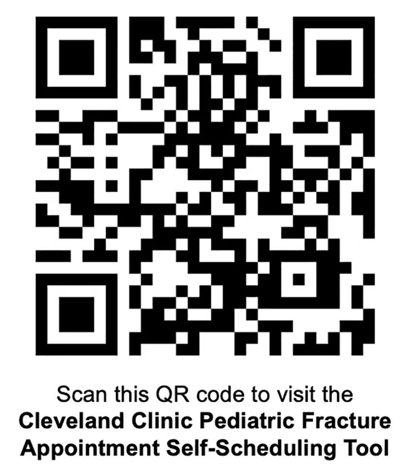 Scan QR code to access self-scheduling tool.