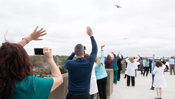 Air Force Reserve flyover at Cleveland Clinic Fairview Hospital