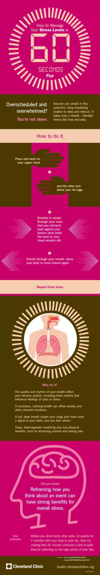 How to Manage Your Stress Levels in 60 Seconds Flat (Infographic)