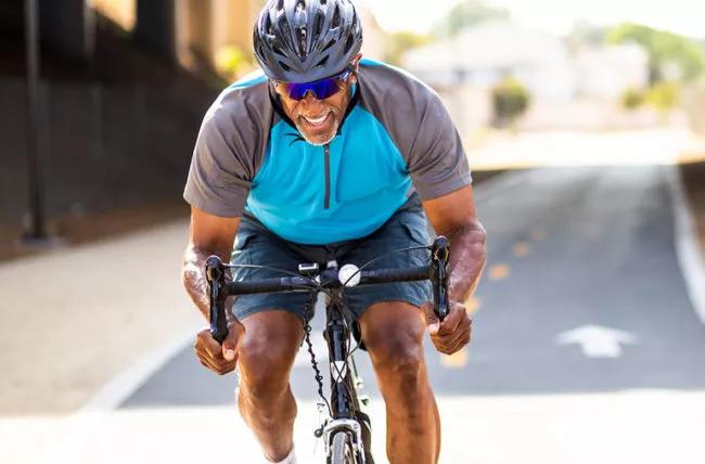 Man riding a bike