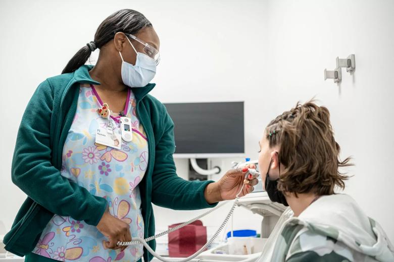 caregiver with patient