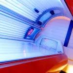 Tanning Bed - open and lights switched on