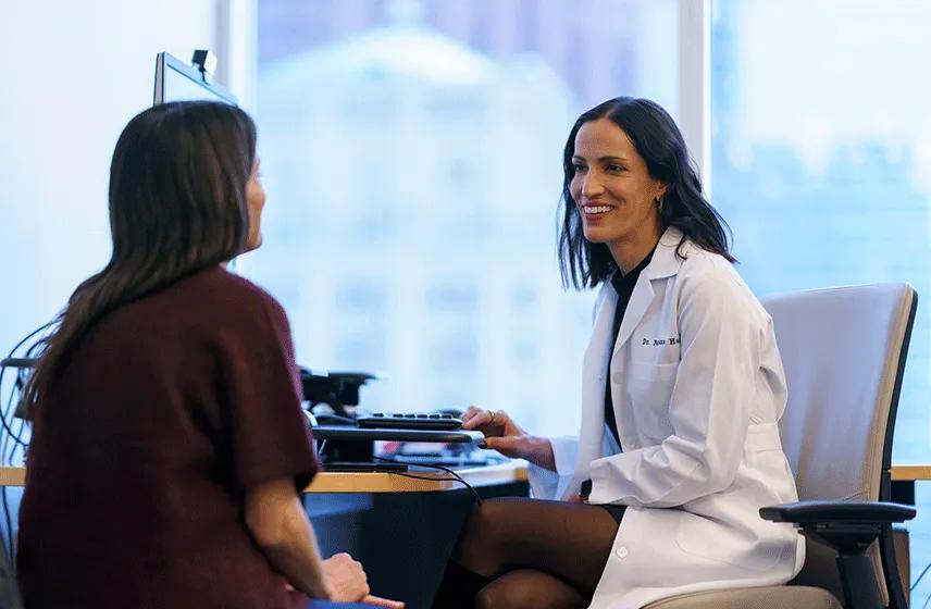 Patient meeting with a healthcare provider during an appointment.