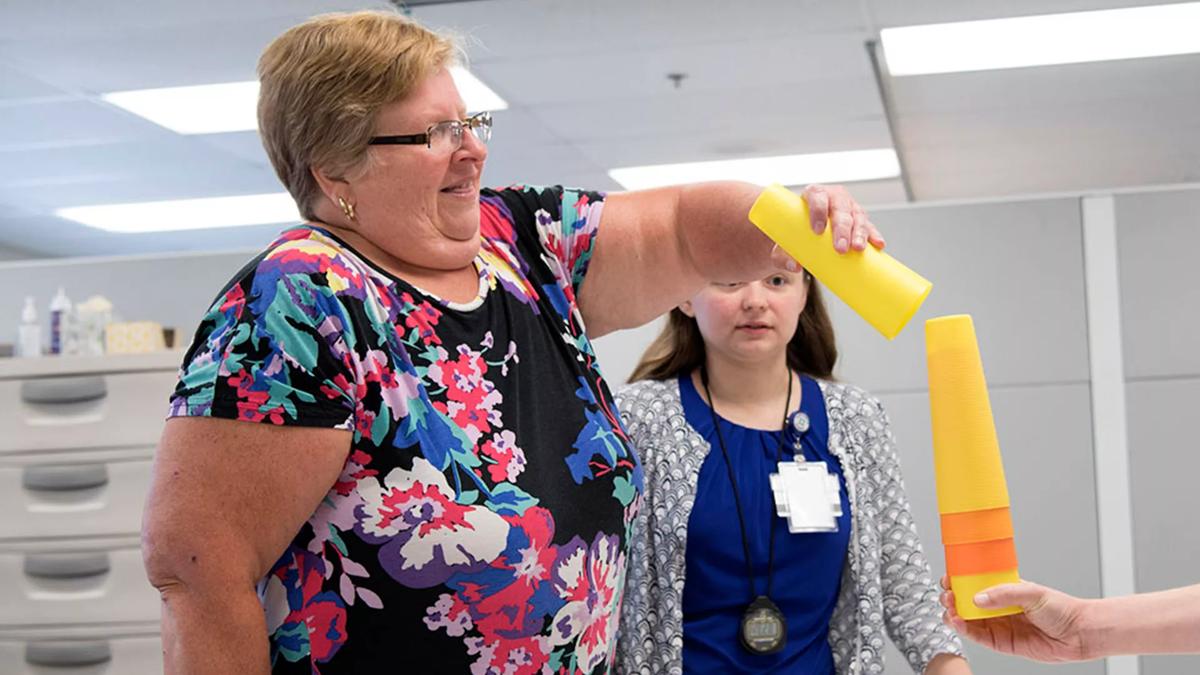 DBS for stroke patient during therapy at Cleveland Clinic