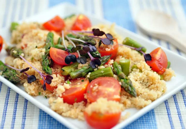 Recipe lemon couscous aparagus and cherry tomatoes