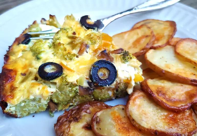 Vegetarian frittata with baby red potatoes