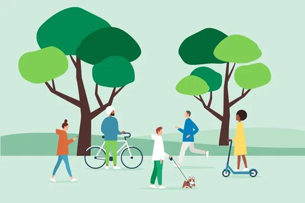 illustration of active people