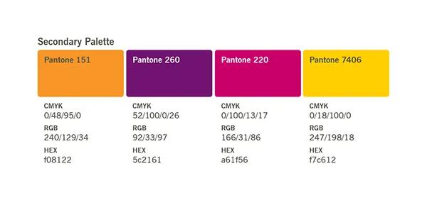 Secondary color palette
