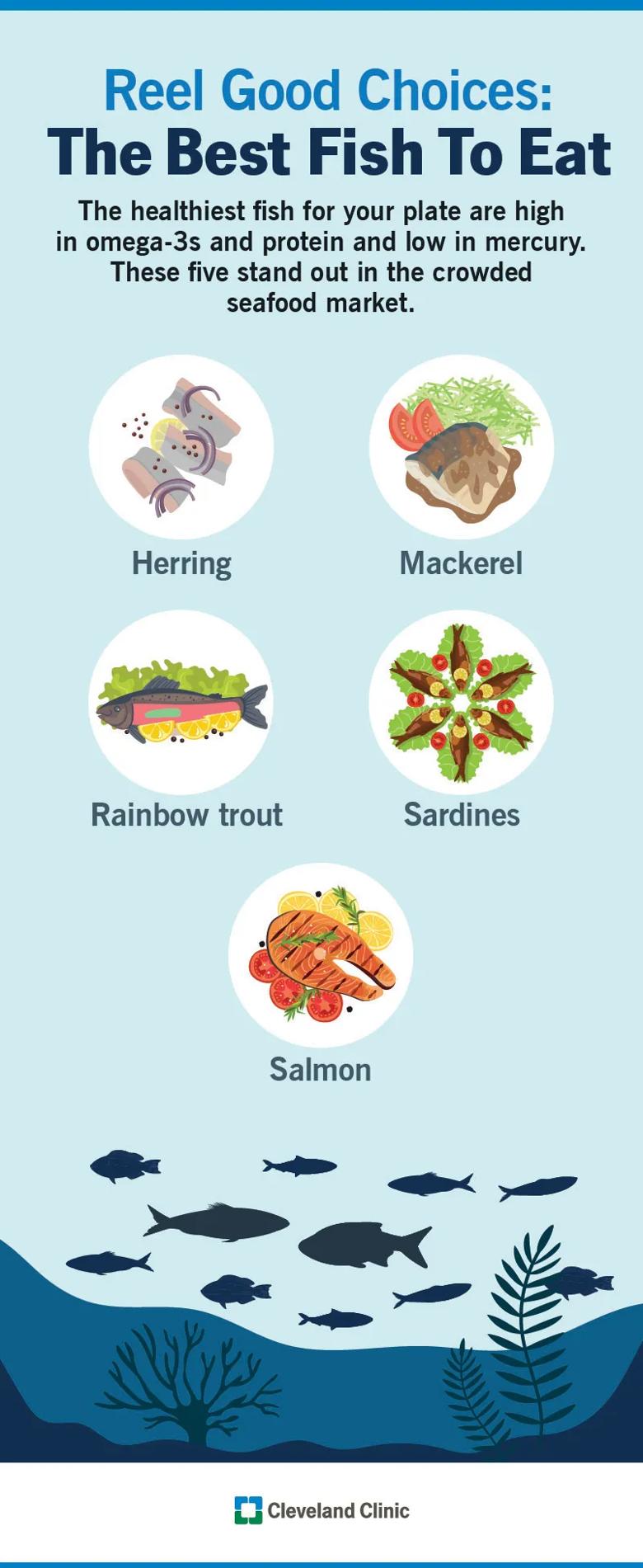 Five best fish choices, including salmon, sardines and rainbow trout