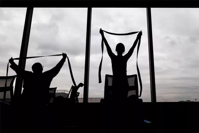 Women doing yoga