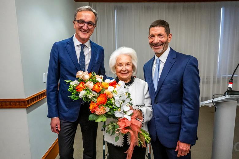 Tom Mihaljevic, MD and Dr. Isaacson presented Norma Lerner with a Legacy Award. 