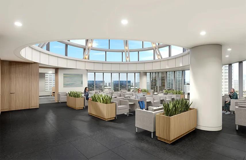 Image rendering of executive waiting area at Cleveland Clinic Toronto