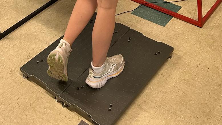Patient using force plate