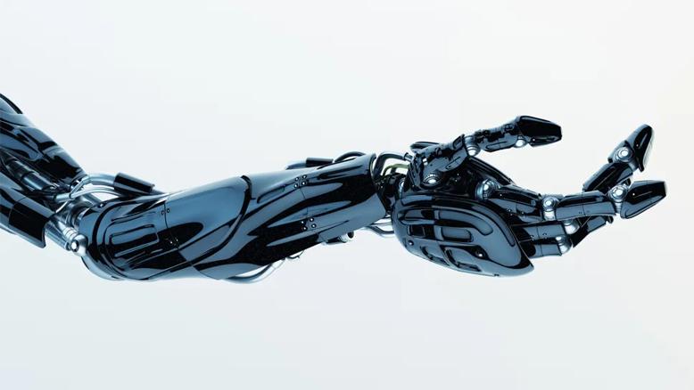 stock image of bionic-looking arm