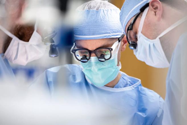 Dr. Almassi in the operating room