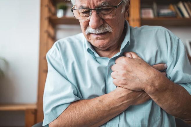 Man having chest pain