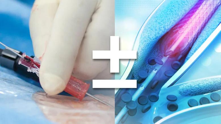 two medical procedures with plus/minus sign between them