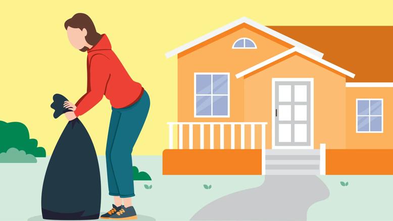 Person taking out the trash