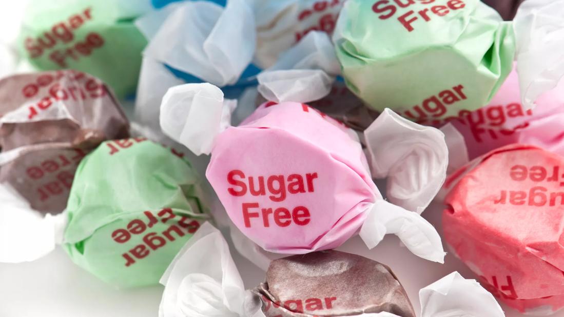 Image of wrapped candies with sugar-free written on them