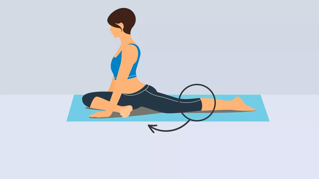 Illustration of starting position (90 ° at knee joint) during the