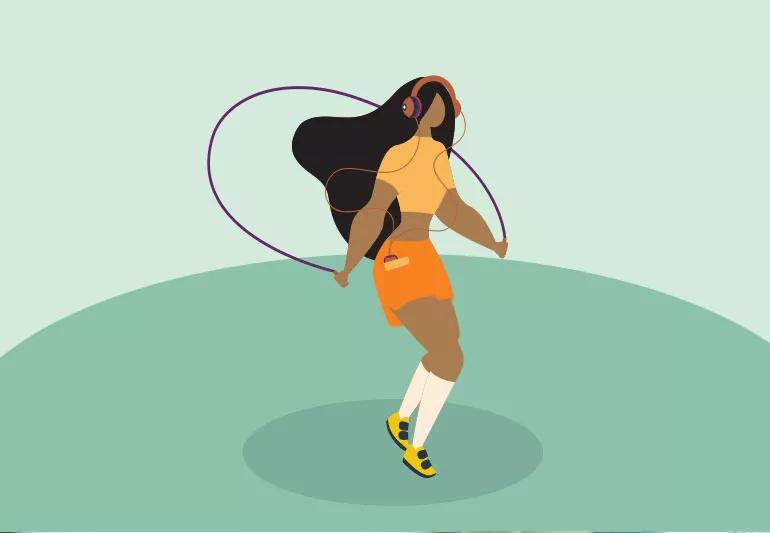 Person jumping rope for cardio exercise