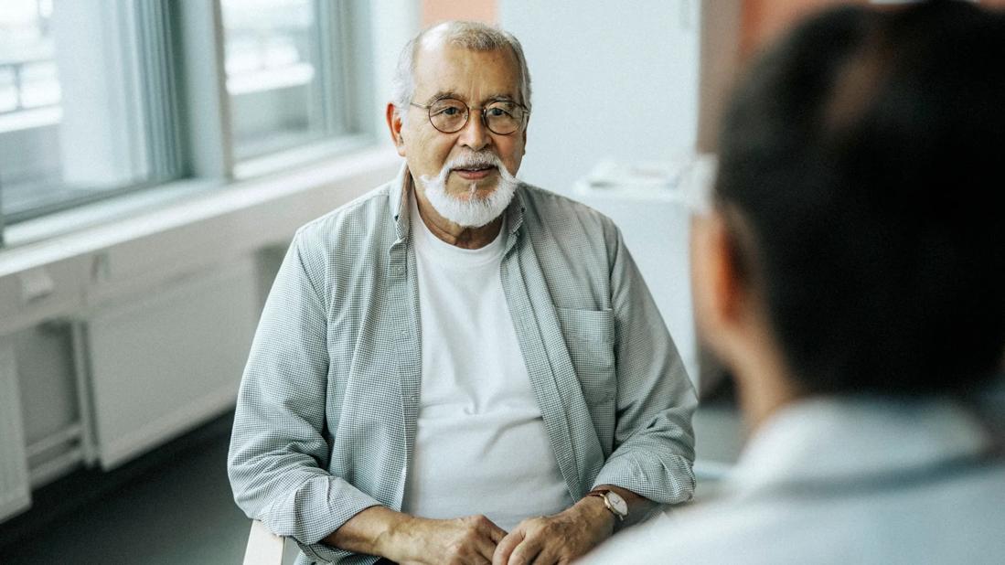 Patient speaking with physician