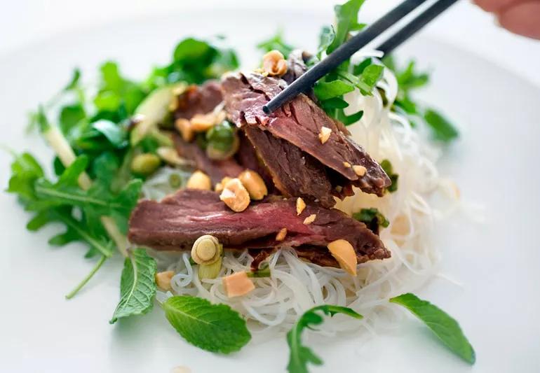 recipe thai steak salad with rice noodles