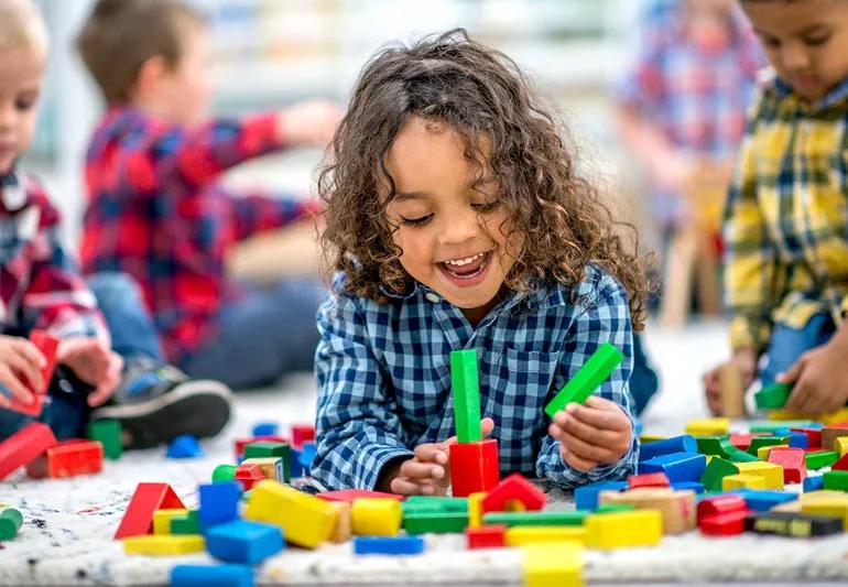 Child having fun at daycare