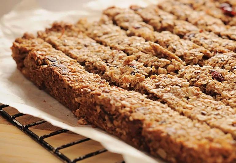 homemade energy bars with walnuts and raisins