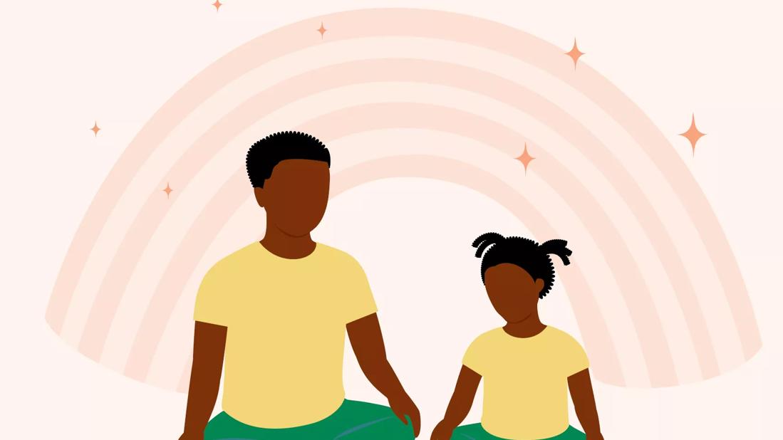 Set mom and child practising postnatal yoga Vector Image