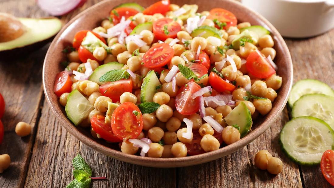 Persian chopped salad in big bowl