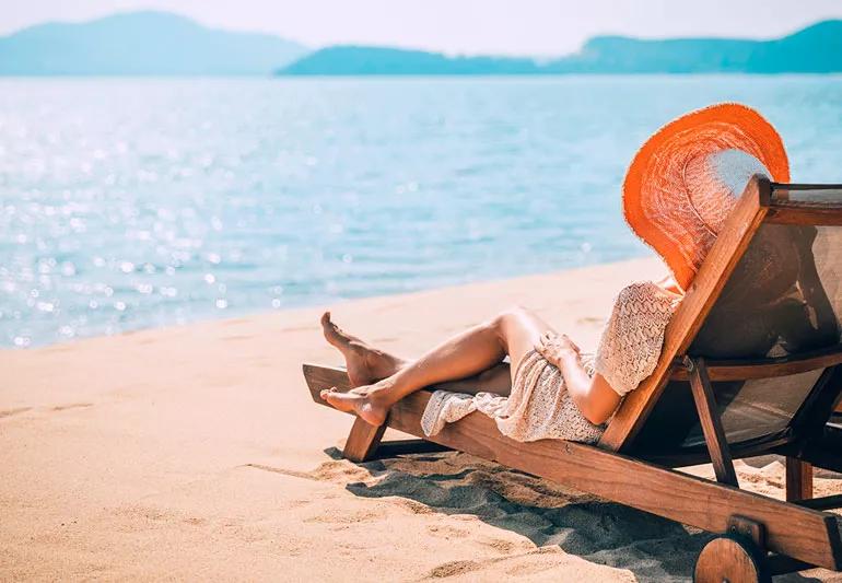 woman relaxing on beach