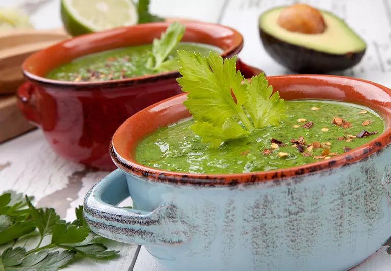 Avocado asparagus spinach soup