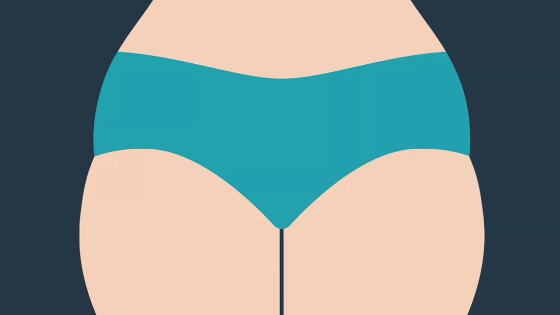 An illustration of the midsection and upper legs of a person wearing underwear